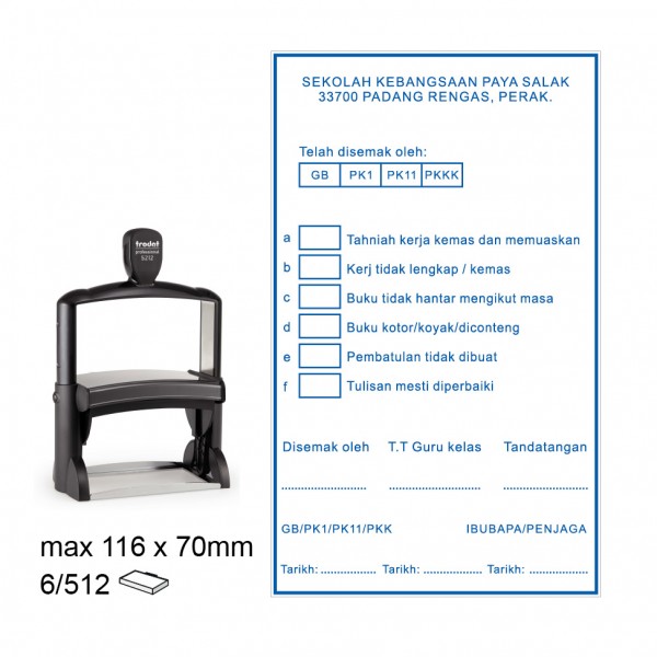Heavy Duty Self Inking Stamp 5212P3 , 116x70mm